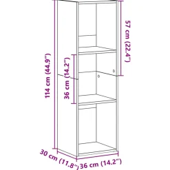 vidaXL Boekenkast/tv-meubel 36x30x114 cm bewerkt hout wit