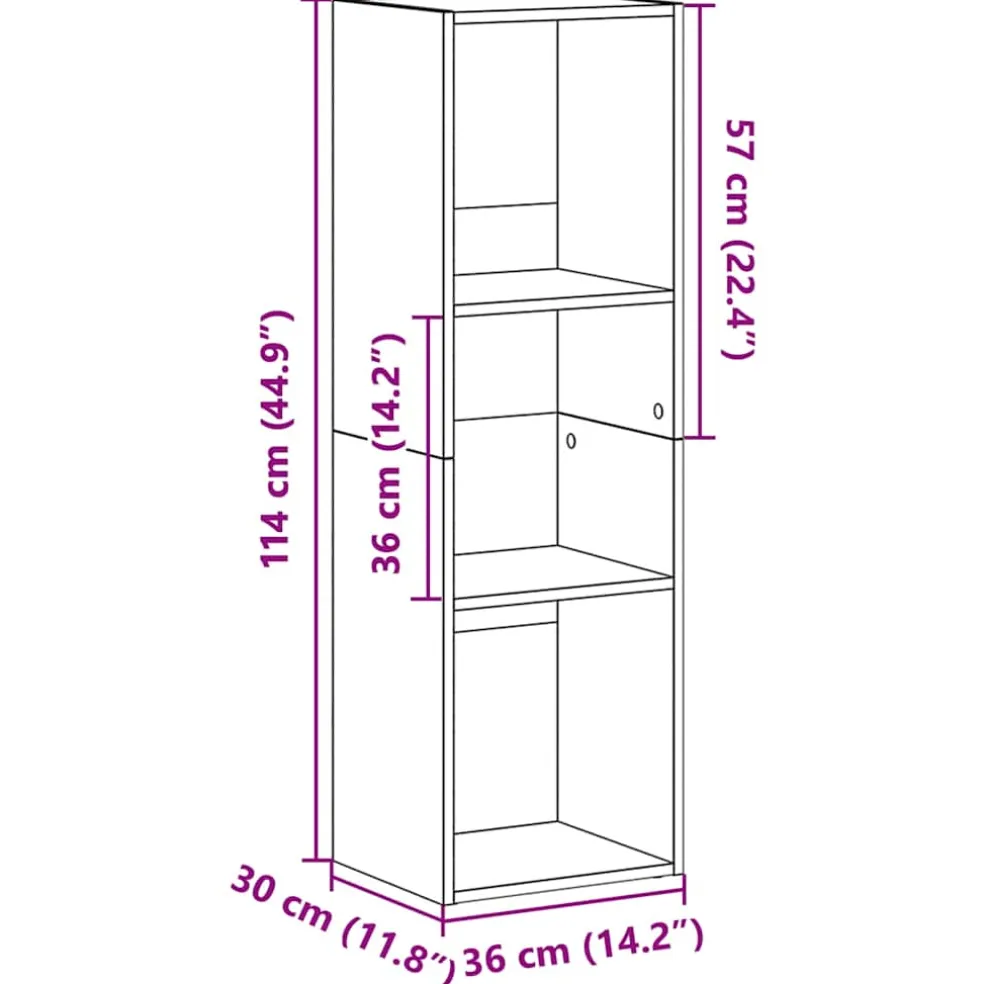 vidaXL Boekenkast/tv-meubel 36x30x114 cm bewerkt hout wit