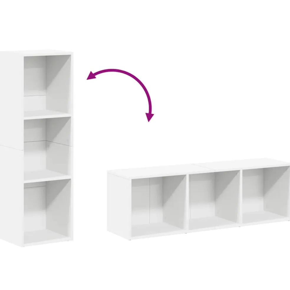 vidaXL Boekenkast/tv-meubel 36x30x114 cm bewerkt hout wit