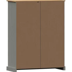 vidaXL Boekenkast VIGO 90x35x114,5 cm massief grenenhout grijs