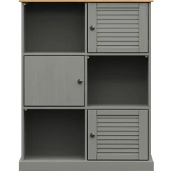 vidaXL Boekenkast VIGO 90x35x114,5 cm massief grenenhout grijs