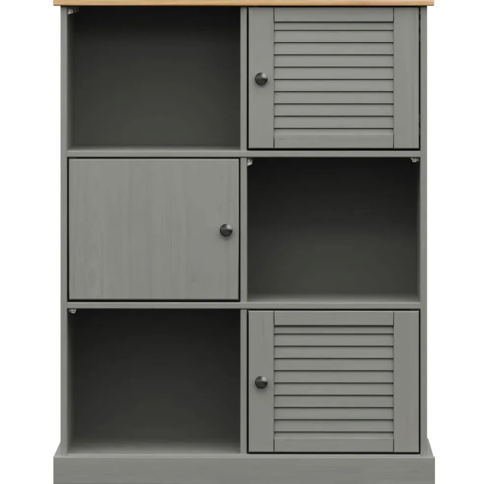 vidaXL Boekenkast VIGO 90x35x114,5 cm massief grenenhout grijs