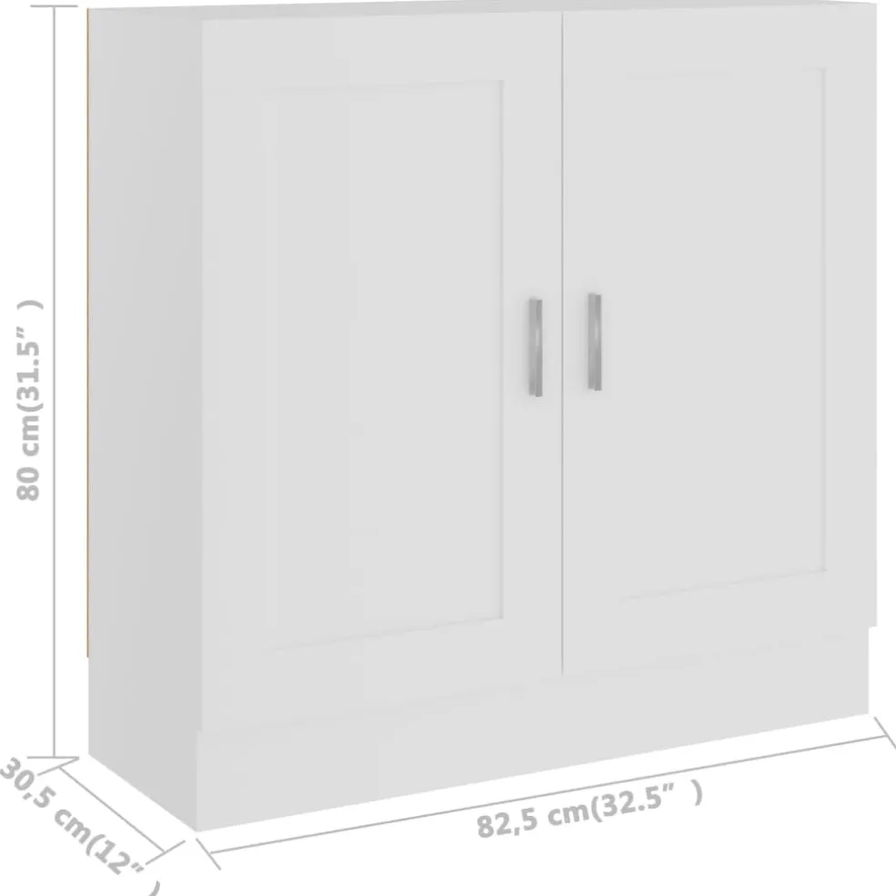 vidaXL Boekenkast 82,5x30,5x80 cm bewerkt hout wit