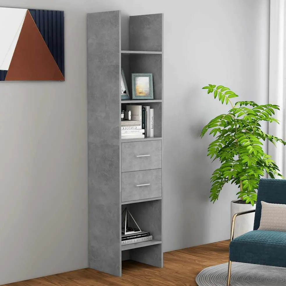 vidaXL Boekenkast 40x35x180 cm bewerkt hout betongrijs