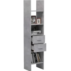 vidaXL Boekenkast 40x35x180 cm bewerkt hout betongrijs
