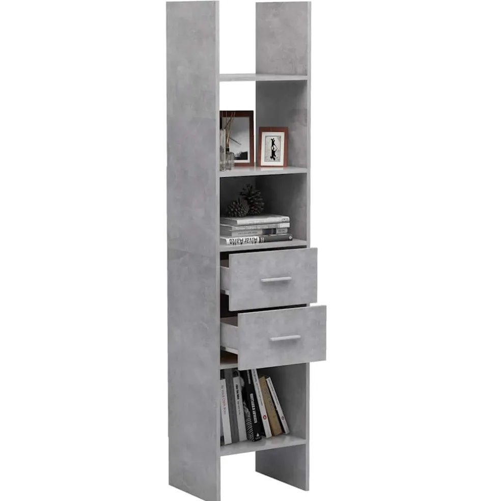vidaXL Boekenkast 40x35x180 cm bewerkt hout betongrijs