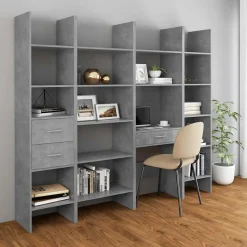 vidaXL Boekenkast 40x35x180 cm bewerkt hout betongrijs