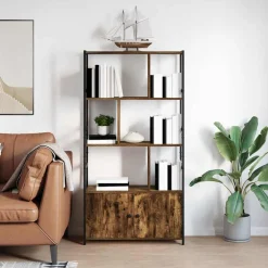 vidaXL Boekenkast 80 x 30 x 155,5 cm Bewerkt hout Gerookt eiken