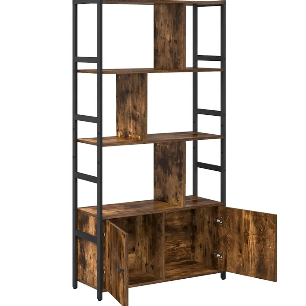 vidaXL Boekenkast 80 x 30 x 155,5 cm Bewerkt hout Gerookt eiken