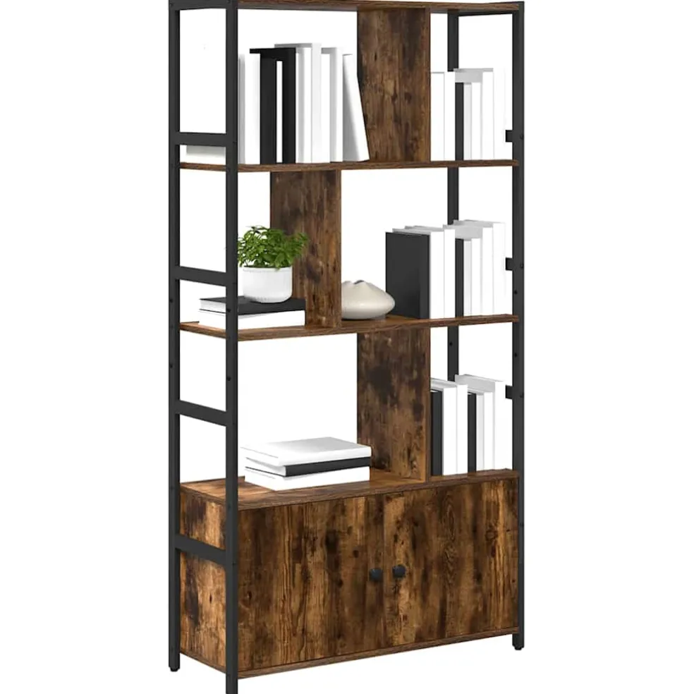 vidaXL Boekenkast 80 x 30 x 155,5 cm Bewerkt hout Gerookt eiken
