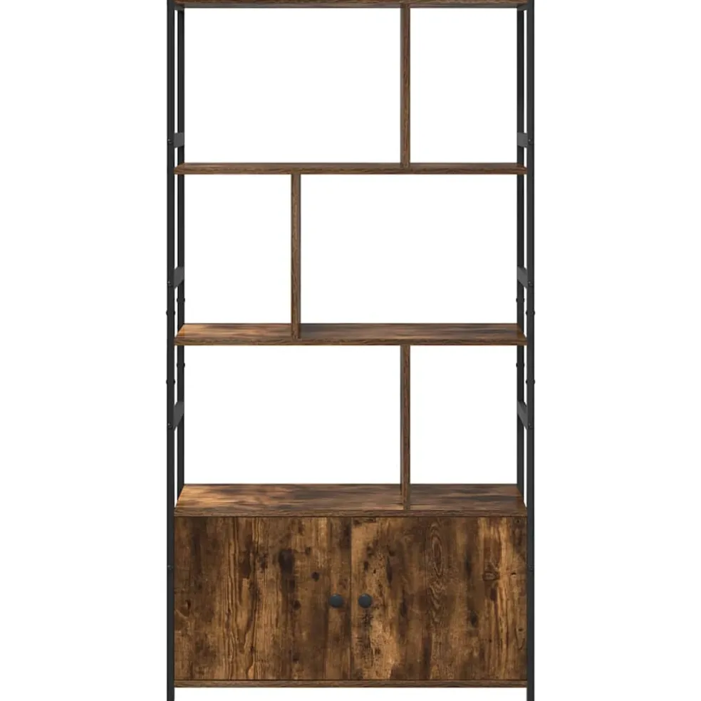 vidaXL Boekenkast 80 x 30 x 155,5 cm Bewerkt hout Gerookt eiken