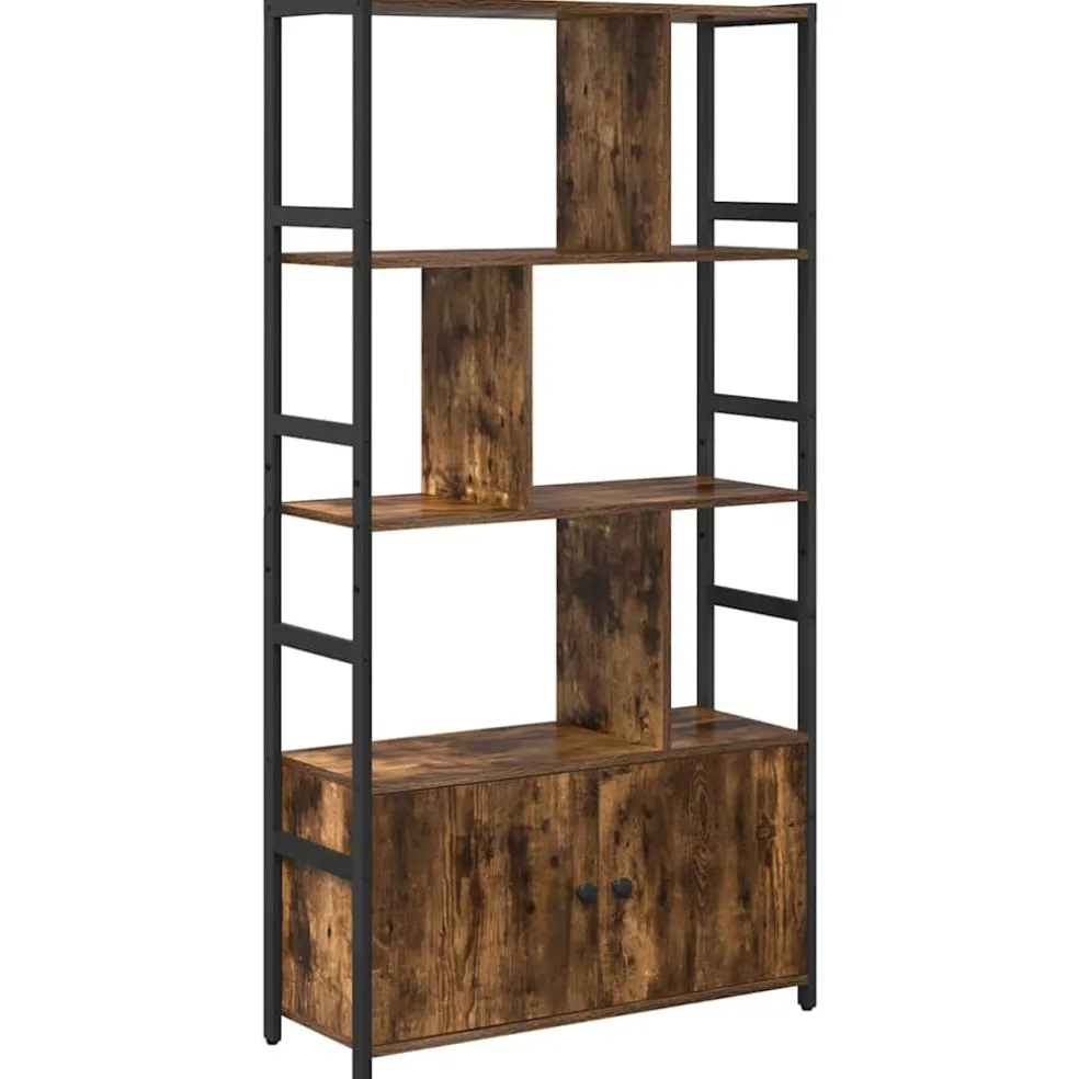 vidaXL Boekenkast 80 x 30 x 155,5 cm Bewerkt hout Gerookt eiken