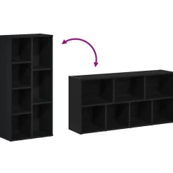 vidaXL Boekenkast 50x25x104 cm bewerkt hout zwart eikenkleurig