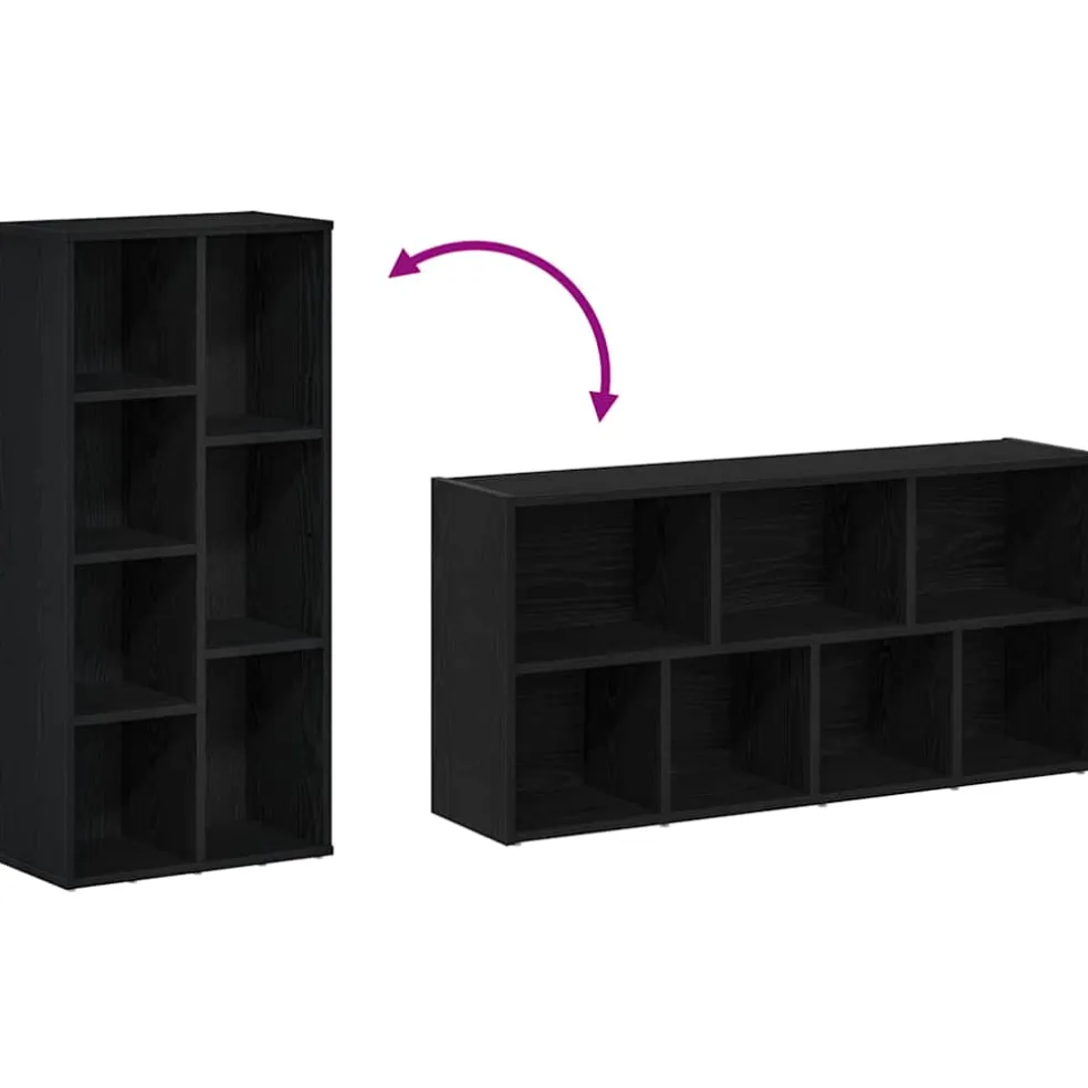vidaXL Boekenkast 50x25x104 cm bewerkt hout zwart eikenkleurig
