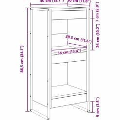 vidaXL Boekenkast 40 x 30 x 86,5 cm Bewerkt hout Rook Eik