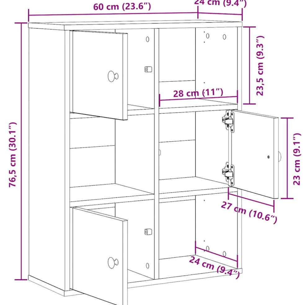 vidaXL Boekenkast 60x24x76,5 cm bewerkt hout wit