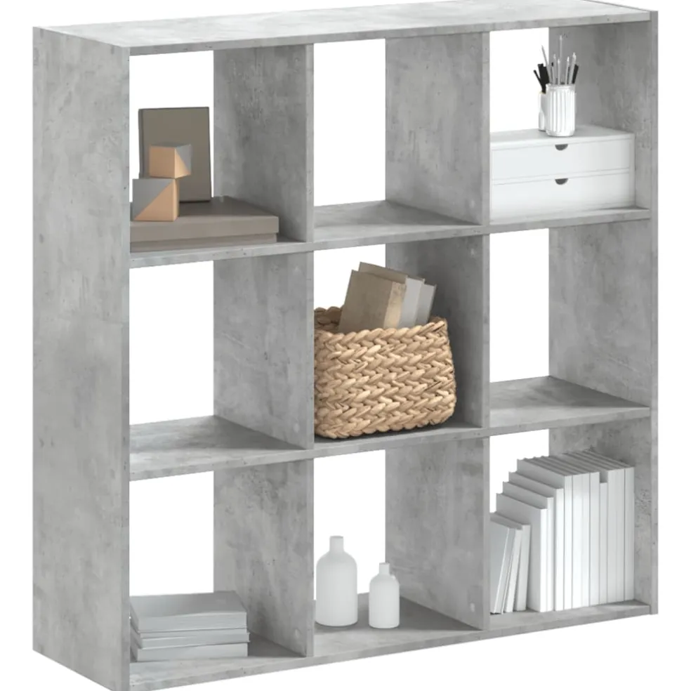 vidaXL Boekenkast 102x32x102 cm bewerkt hout betongrijs