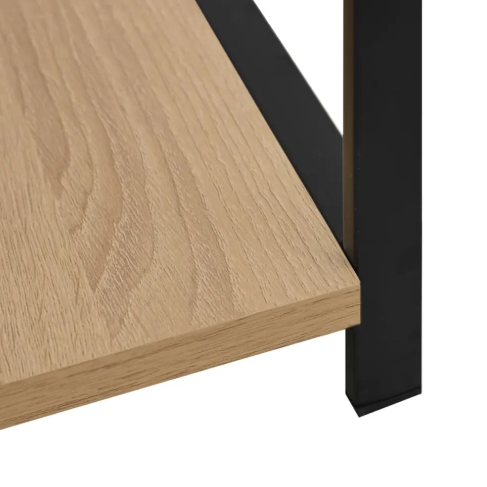 vidaXL Boekenkast 33,5x39,6x79,7 cm bewerkt hout zwart en eikenkleurig
