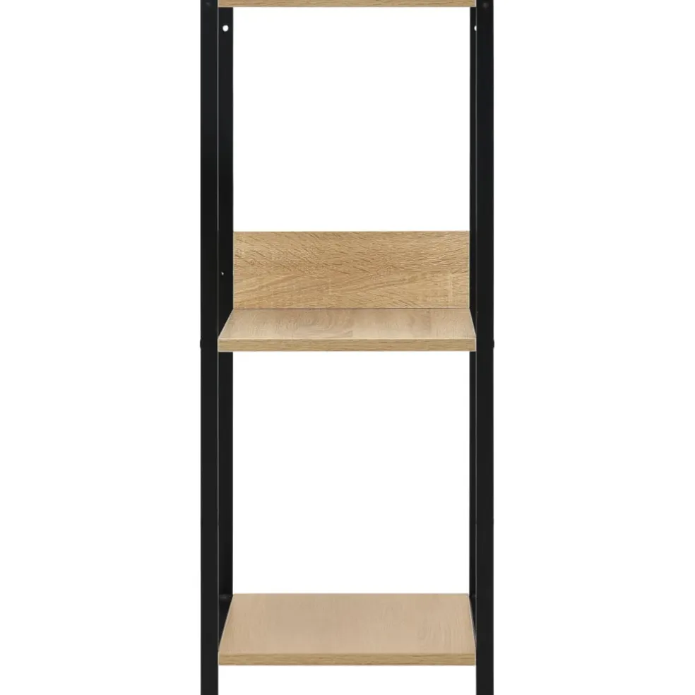 vidaXL Boekenkast 33,5x39,6x79,7 cm bewerkt hout zwart en eikenkleurig