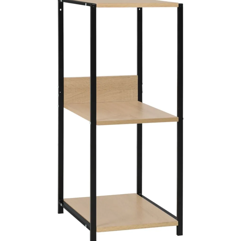 vidaXL Boekenkast 33,5x39,6x79,7 cm bewerkt hout zwart en eikenkleurig