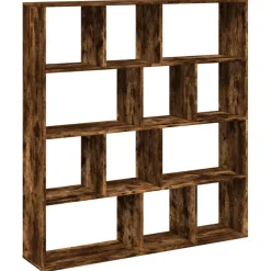 vidaXL Boekenkast 132x29x141,5 cm bewerkt hout gerookt eikenkleurig