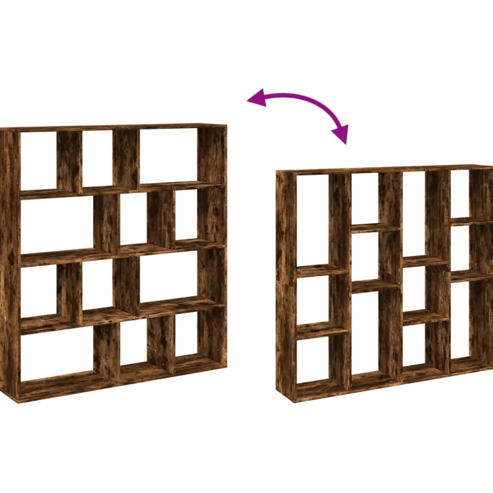 vidaXL Boekenkast 132x29x141,5 cm bewerkt hout gerookt eikenkleurig