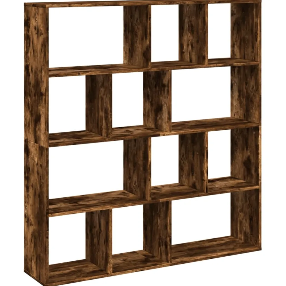 vidaXL Boekenkast 132x29x141,5 cm bewerkt hout gerookt eikenkleurig
