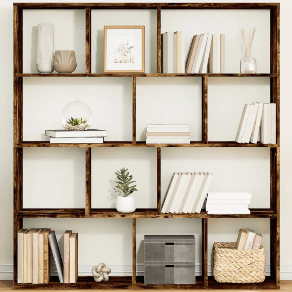vidaXL Boekenkast 132x29x141,5 cm bewerkt hout gerookt eikenkleurig