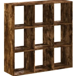 vidaXL Boekenkast 102x32x102 cm bewerkt hout gerookt eikenkleurig