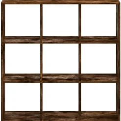 vidaXL Boekenkast 102x32x102 cm bewerkt hout gerookt eikenkleurig
