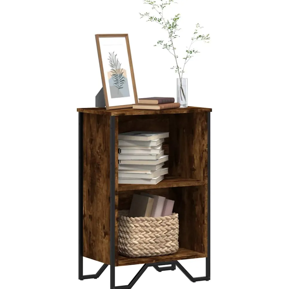 vidaXL Boekenkast 50x31x74,5 cm bewerkt hout gerookt eikenkleurig