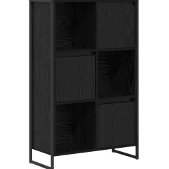 vidaXL Boekenkast 68 x 30 x 108.5 cm Bewerkt hout Zwart Eiken