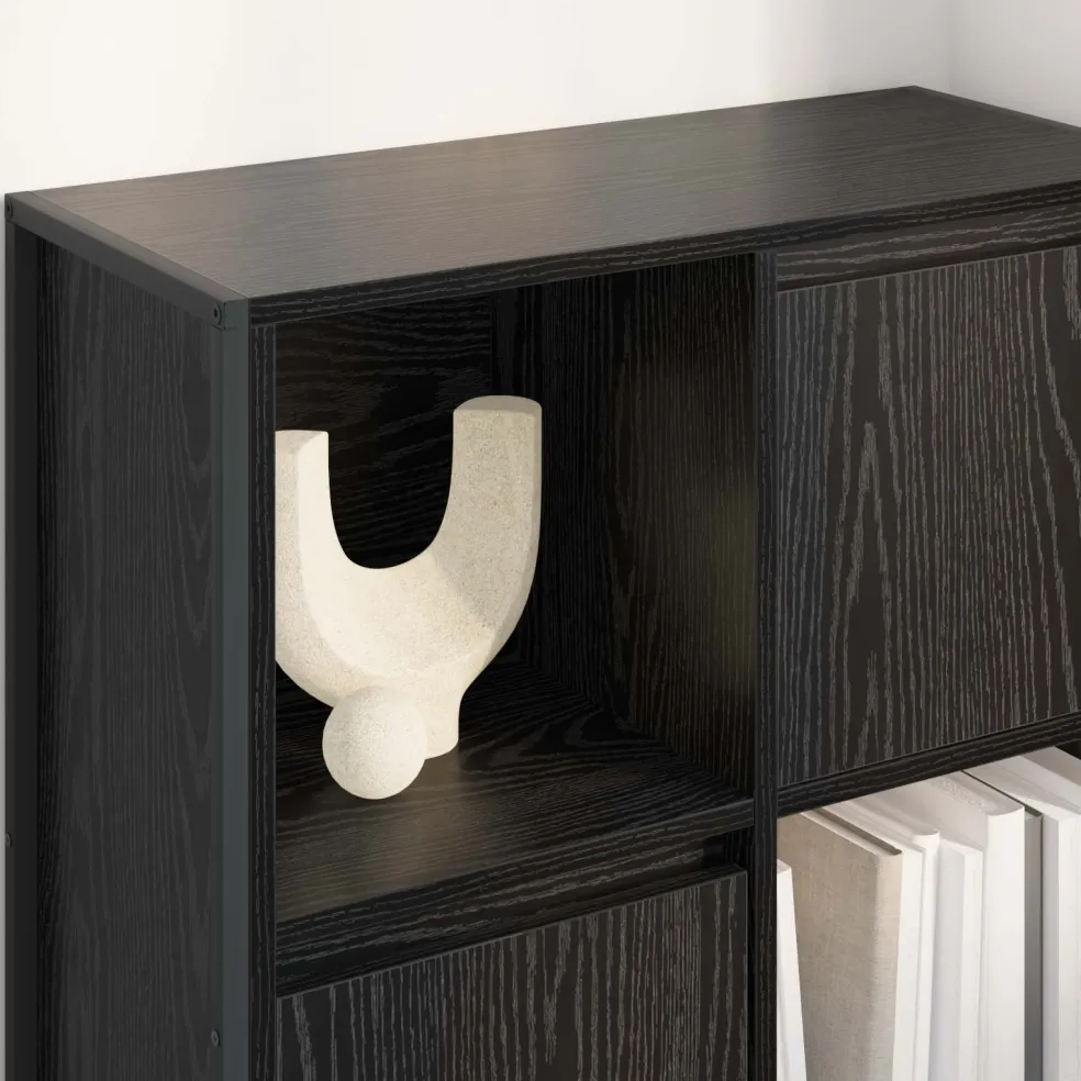 vidaXL Boekenkast 68 x 30 x 108.5 cm Bewerkt hout Zwart Eiken