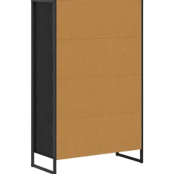 vidaXL Boekenkast 68 x 30 x 108.5 cm Bewerkt hout Zwart Eiken
