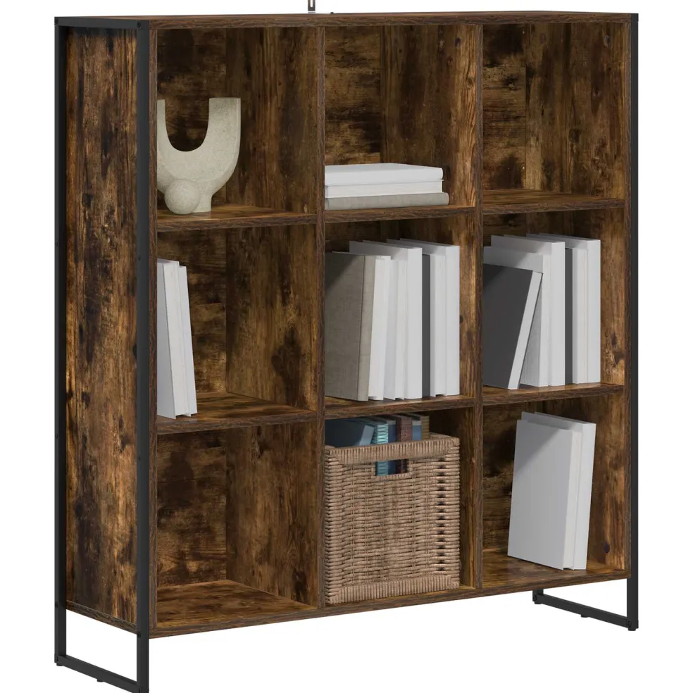 vidaXL Boekenkast 99,5 x 30 x 108 cm Bewerkt hout Rook Eik