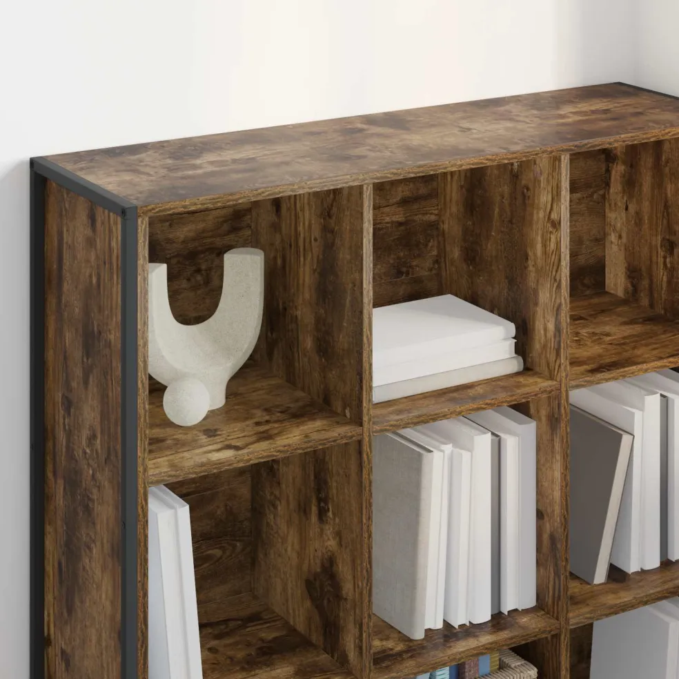 vidaXL Boekenkast 99,5 x 30 x 108 cm Bewerkt hout Rook Eik