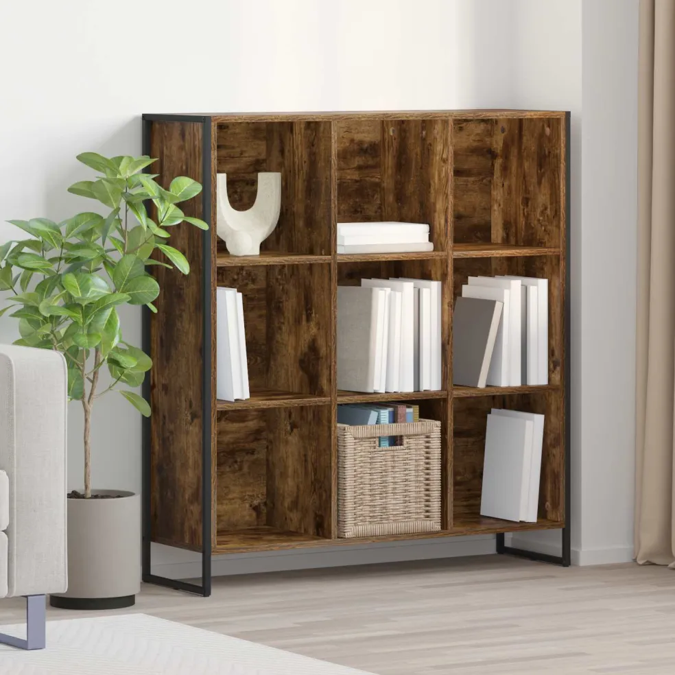 vidaXL Boekenkast 99,5 x 30 x 108 cm Bewerkt hout Rook Eik