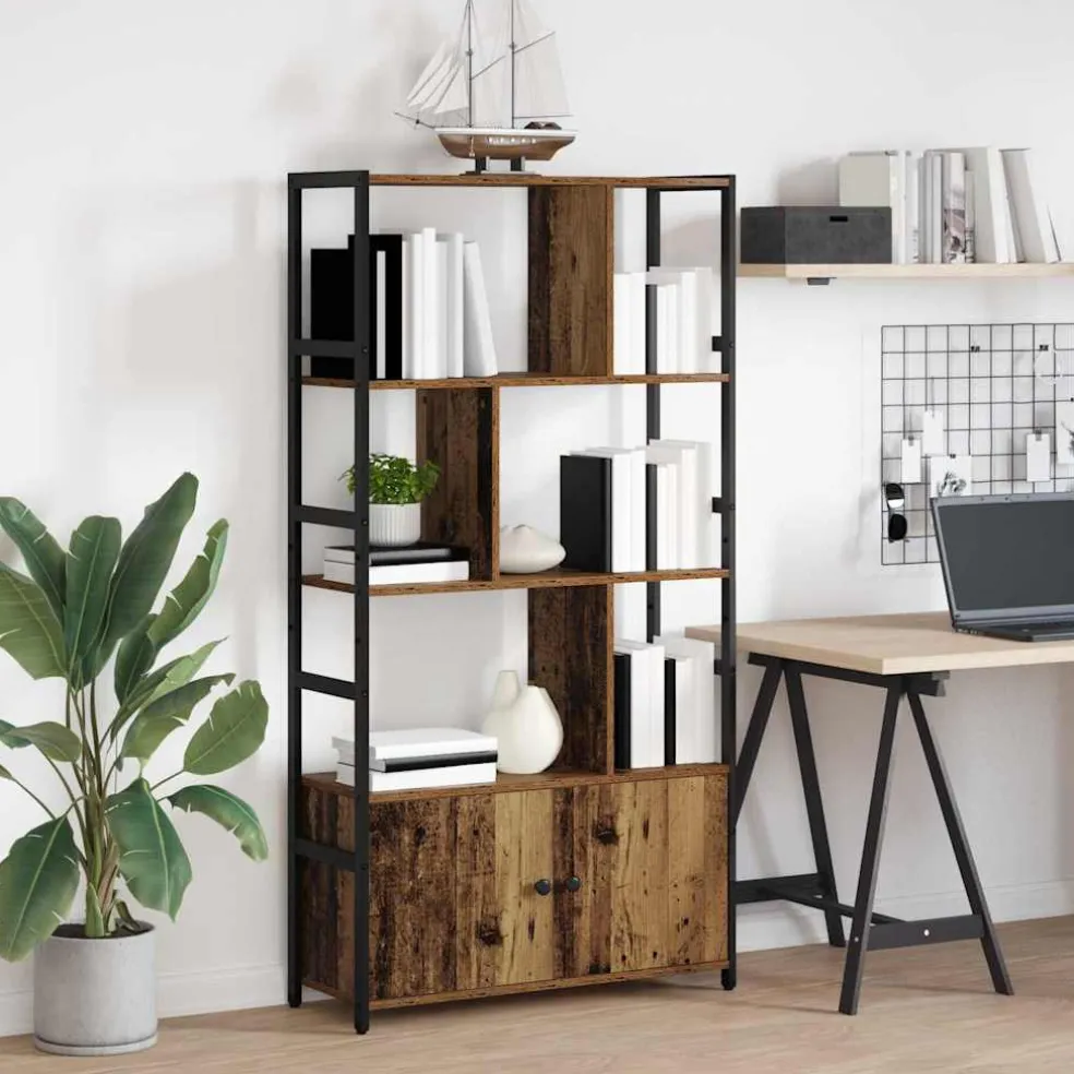 vidaXL Boekenkast 80 x 30 x 155,5 cm Bewerkt hout Oud hout
