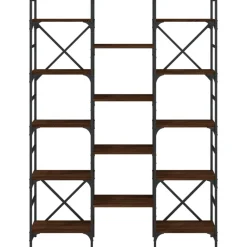 vidaXL Boekenkast 127,5x28,5x172,5 cm bewerkt hout bruin eikenkleur