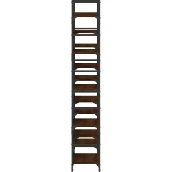 vidaXL Boekenkast 127,5x28,5x172,5 cm bewerkt hout bruin eikenkleur