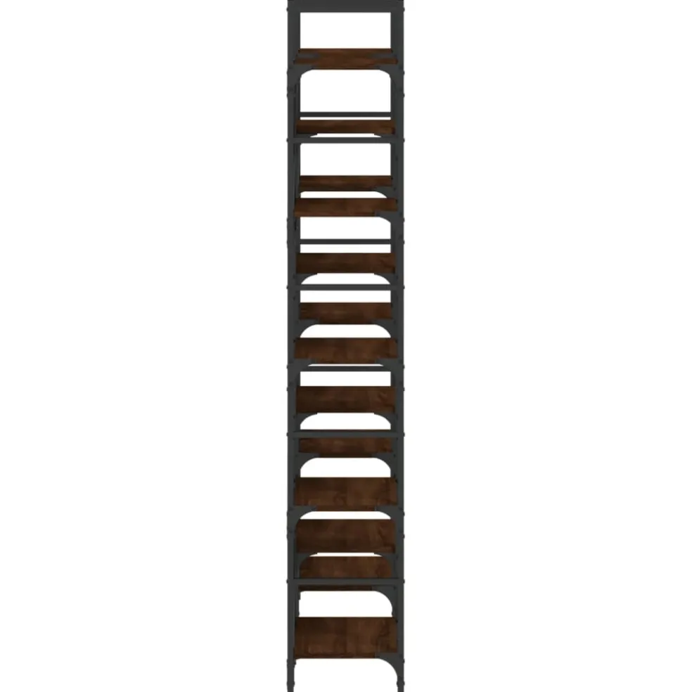 vidaXL Boekenkast 127,5x28,5x172,5 cm bewerkt hout bruin eikenkleur