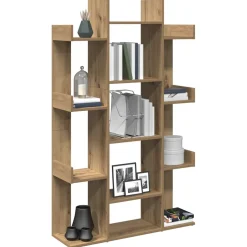 vidaXL Boekenkast 86x25,5x140 cm bewerkt hout artisanaal eikenkleur