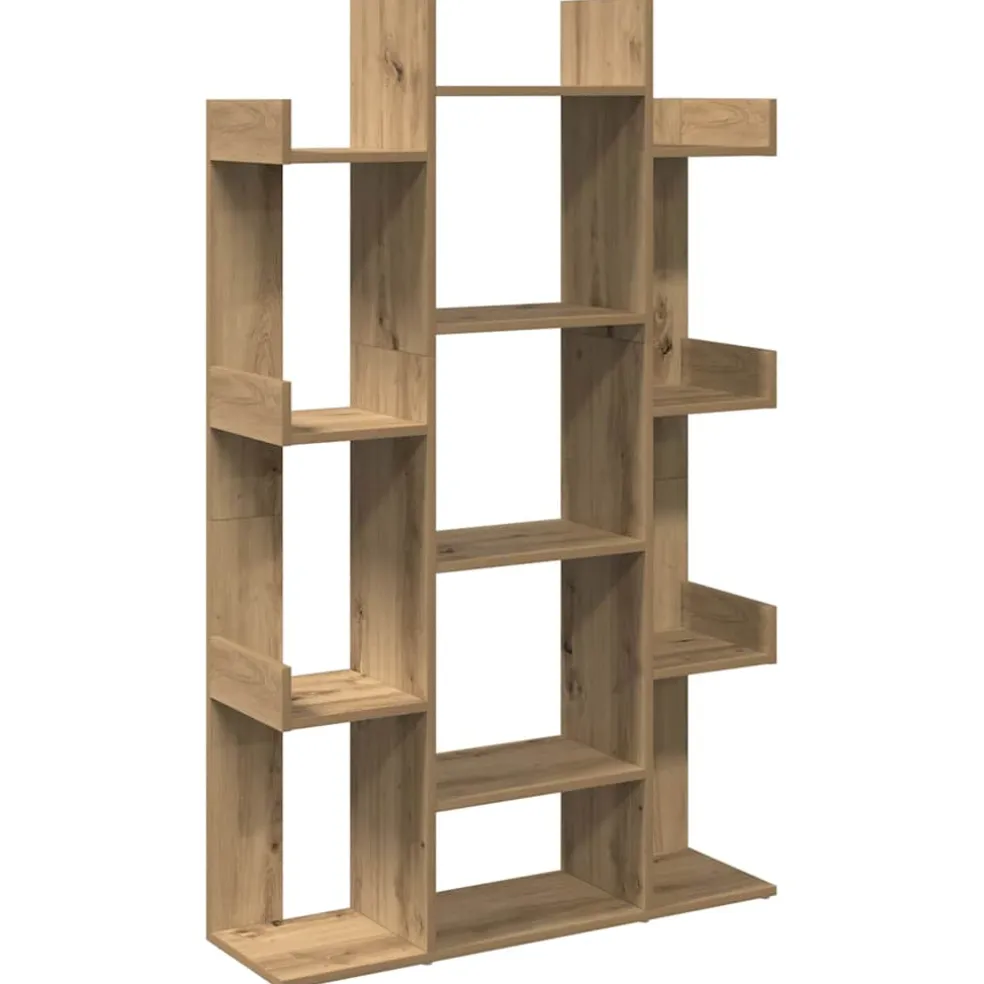 vidaXL Boekenkast 86x25,5x140 cm bewerkt hout artisanaal eikenkleur