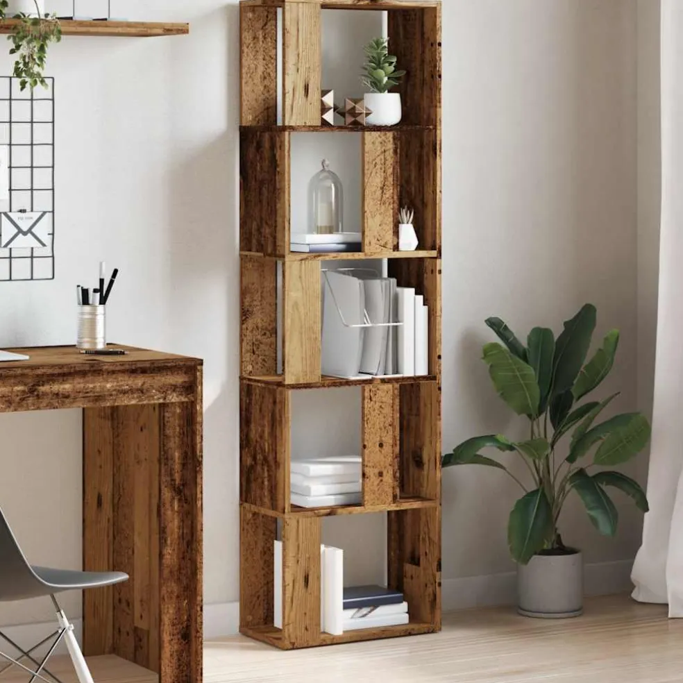 vidaXL Boekenkast 45x24x159 cm bewerkt hout oud houtkleurig