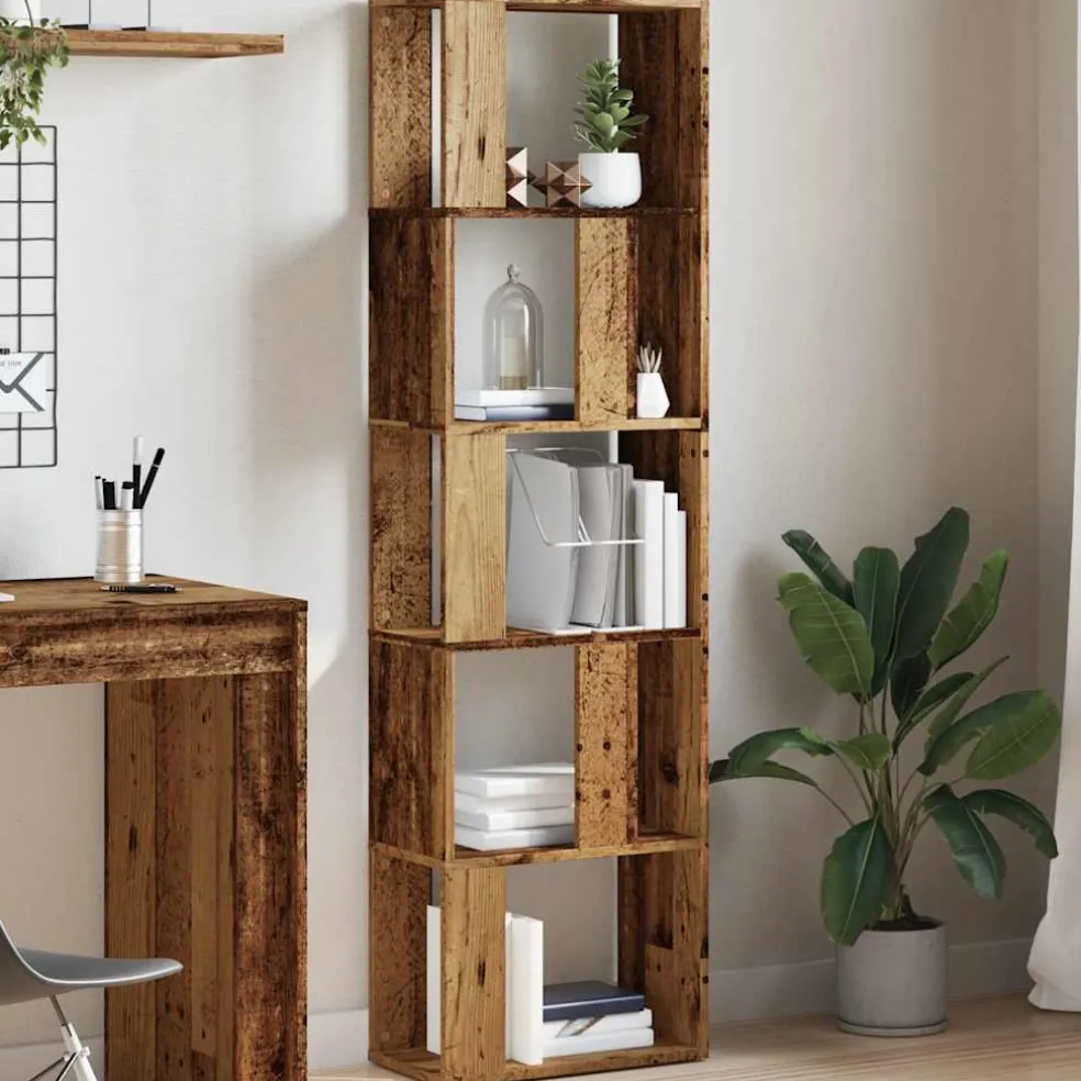 vidaXL Boekenkast 45x24x159 cm bewerkt hout oud houtkleurig