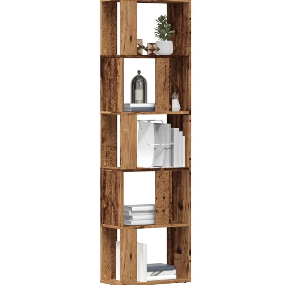 vidaXL Boekenkast 45x24x159 cm bewerkt hout oud houtkleurig