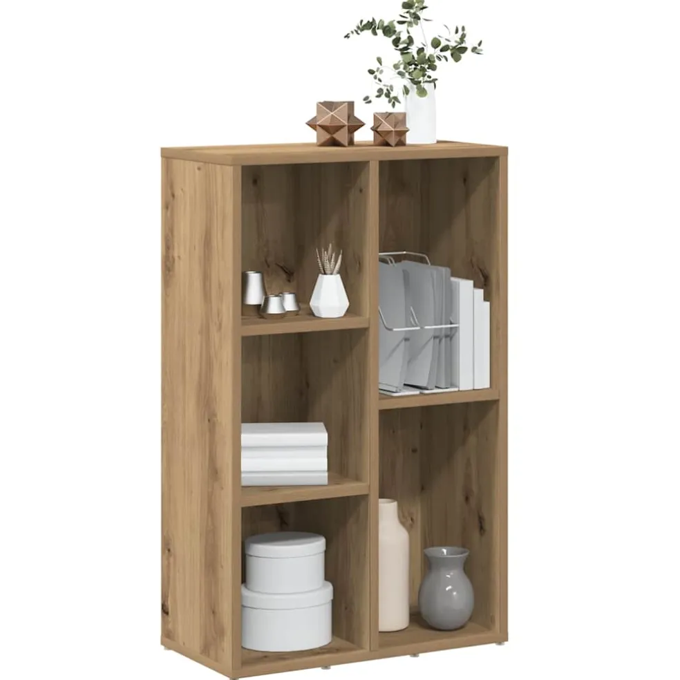 vidaXL Boekenkast 50x25x80 cm bewerkt hout artisanaal eikenkleur