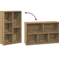 vidaXL Boekenkast 50x25x80 cm bewerkt hout artisanaal eikenkleur