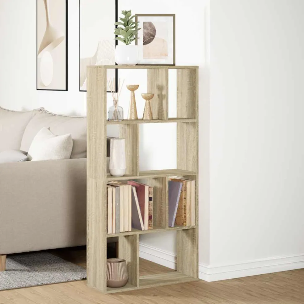 vidaXL Boekenkast 60x20x120,5 cm bewerkt hout sonoma eikenkleurig