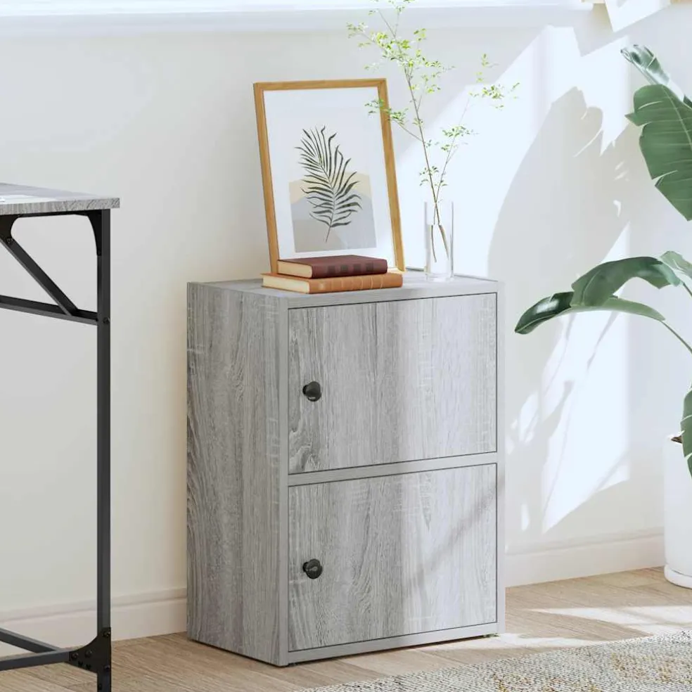 vidaXL Boekenkast 40x24x52 cm bewerkt hout grijs sonoma eikenkleurig